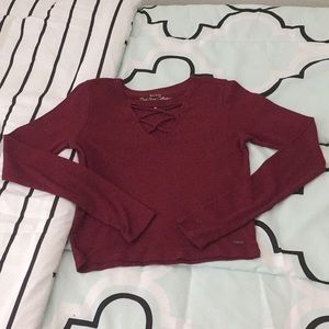 maroon long sleeve
